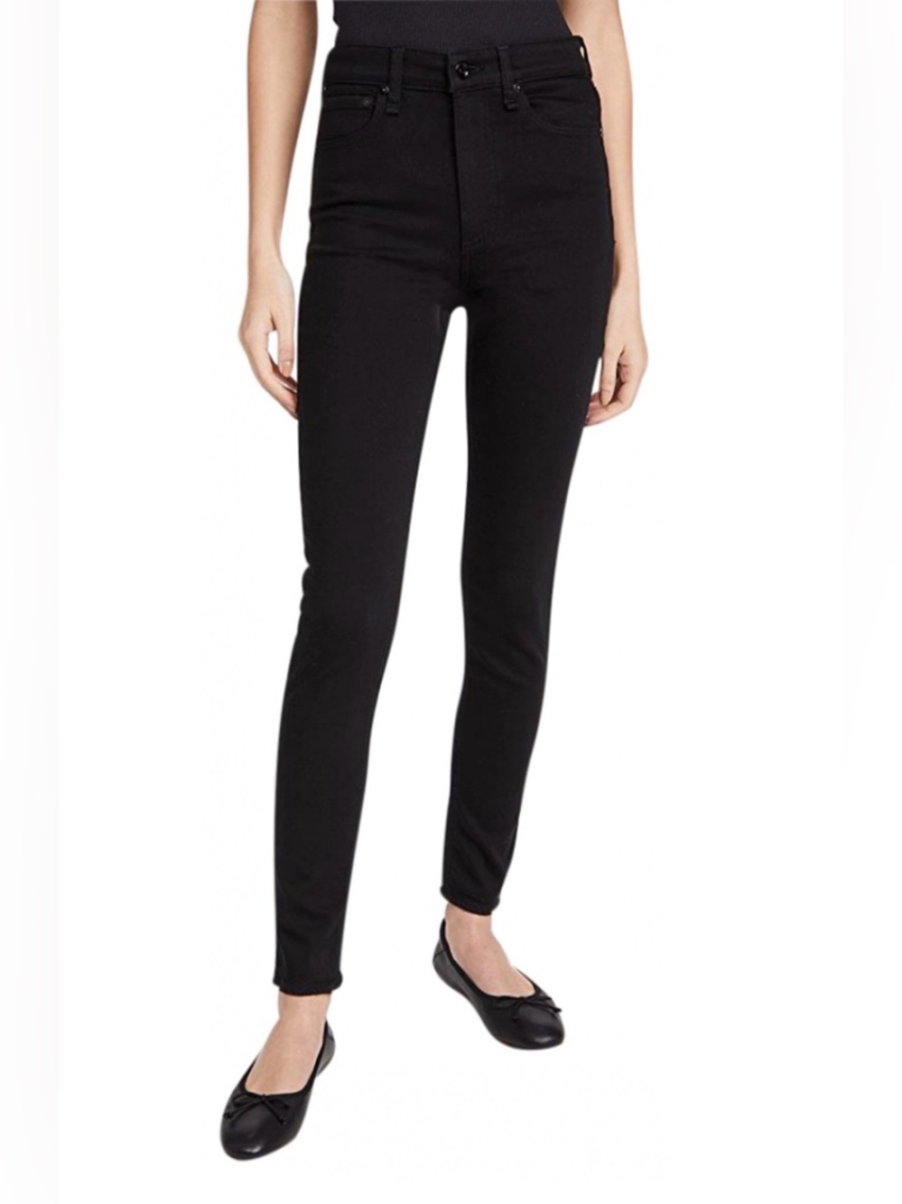 rag & bone Tina High-Rise Full Length Black Skinny Jeans